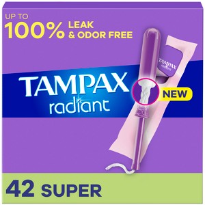 Tampax Radiant Super Absorbency Tampons - Unscented - 1 of 4