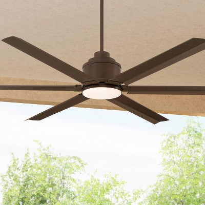 65" Oil Rubbed Bronze Steel Industrial Ceiling Fan with LED Light and Remote
