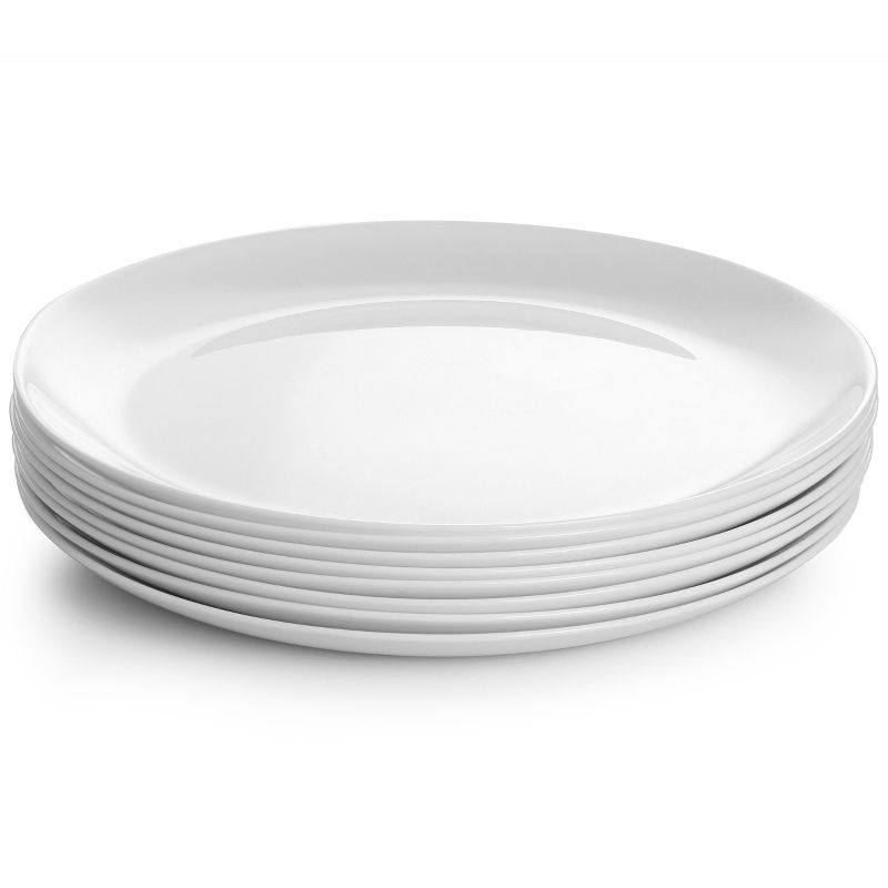 Gibson Ultra Olstead 8 Piece Break-Resistant Tempered Opal Glass Dinner Plate Set in White, 2 of 7