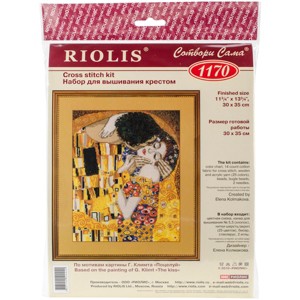 RIOLIS Counted Cross Stitch Kit 11.75"X13.75"-The Kiss/G.Klimt's Painting (14 Count) - 1 of 2