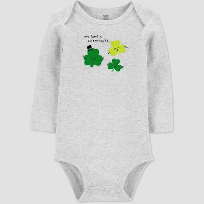 Image of Baby 'My Family Shamrocks' Bodysuit - Just One You® made by carter's Gray Newborn