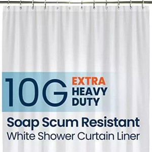 LiBa Super Premium 10G PEVA Bathroom Shower Curtain Liner - Waterproof, Non-Toxic, Extra Thick Plastic with Rustproof Grommets - 1 of 4