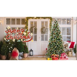 Racxily 6FT Pre-Lit Hinged Xmas Tree - Snow Flocked Artificial Fir Christmas Tree, 750 Branch Tips,Green&Snowy, for Living Space/Office/Parties - 1 of 4