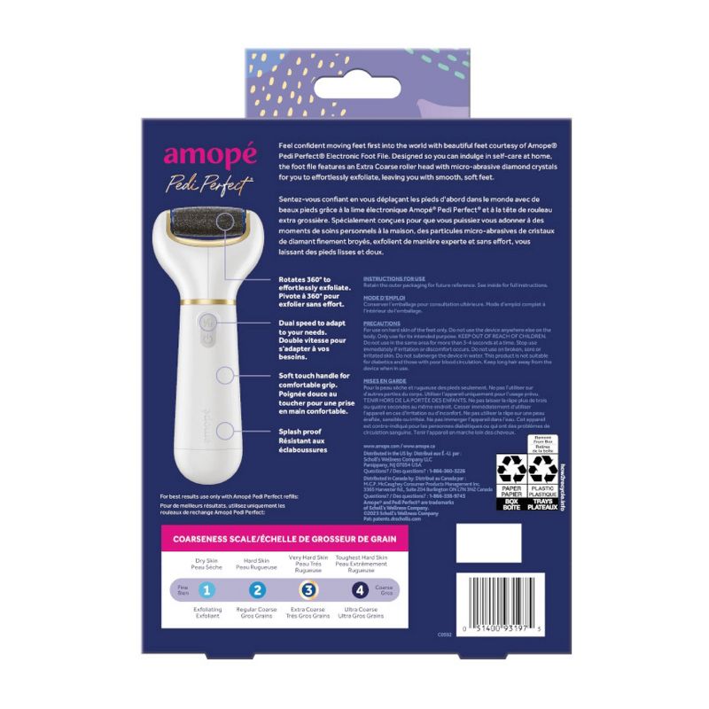 Amop&#233; Pedi Perfect Foot File with Diamond Crystals for Feet, Removes Hard and Dead Skin - 1ct, 4 of 16