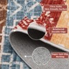 Vintage Boho Geometric Area Rug with Non-Slip Backing, Soft Foldable Low Pile Non-Slip Indoor Floor Carpet - 4 of 4