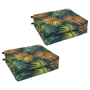 Blazing Needles, 20-inch by 19-inch Patterned Outdoor Spun Polyester Chair Cushions (Set of 4) - 1 of 1