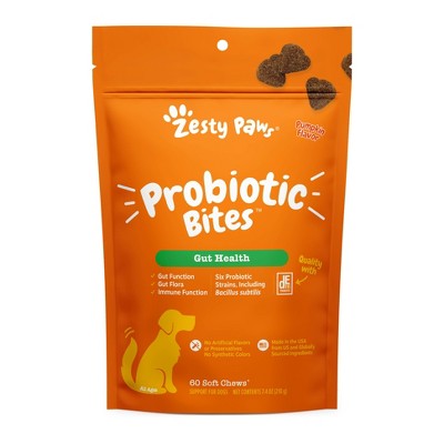 Zesty Paws Probiotic Bites for Dog Pumpkin Flavor - 60ct