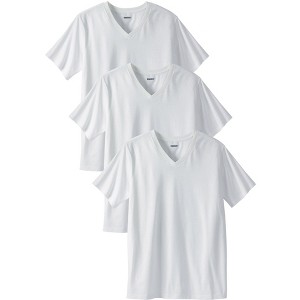 KingSize Men's Big & Tall Cotton V-Neck Undershirt 3-Pack - 1 of 4