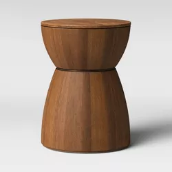 Prisma Round Natural Wood Turned Drum Accent Table Brown - Project 62™