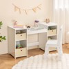 Infans Kids Vanity Table & Chair Set 2-in-1 Princess Pretend Play Makeup Vanity Set - 4 of 4