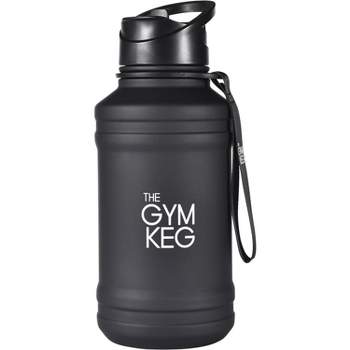 THE GYM KEG 1.3L Stainless Steel Bottle with Leak Proof and Insulated Beverage Container, 1 pack, Black