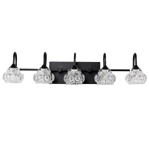 DAKAFUL Crystal Bathroom Vanity Light, Vanity Fixtures with Clear Textured Shades,Wall Sconce Over Mirror,for Bedroom/home decor - 1 of 4