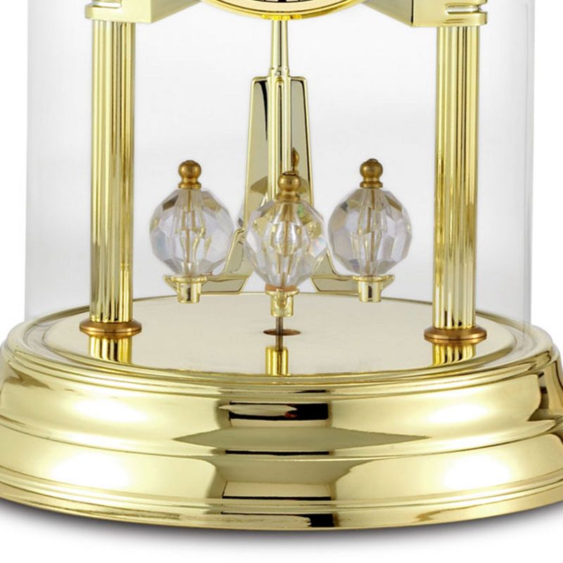 Bulova Clocks Tristan I Oval Dome Clock with Metal Base and Brass Finish, Gold, 3 of 5