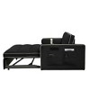 Racxily Modern 55.5" Pull Out Sleep Sofa Bed 2 Seater Loveseats Sofa Couch - Soft Velvet, 3-Pos Backrest, Side Pockets,Pillows for Apartment Office - 2 of 4