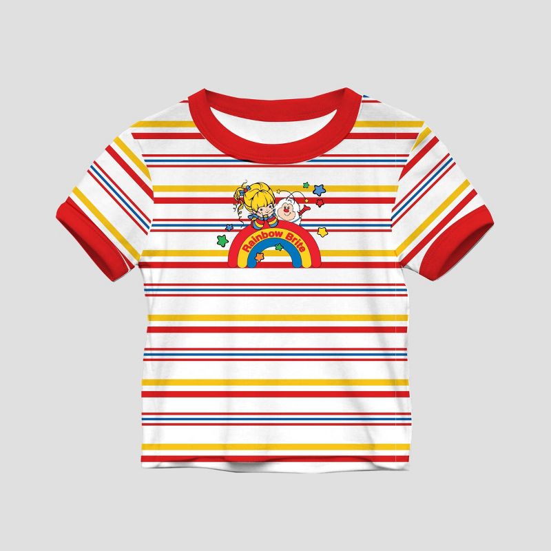 Girls&#39; Rainbow Brite Ringer Short Sleeve Graphic T-Shirt - Red/White, 1 of 4