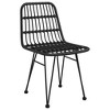 vidaXL Patio Chairs - 2 pcs Set in Black - PE Rattan Garden Furniture with 18.9"x24.4"x33.1" (W x D x H) Size - Sturdy Steel Frames - 3 of 4