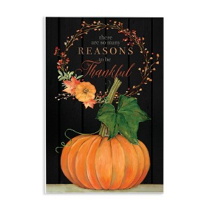 Stupell Industries Reasons To Be Thankful Pumpkin Fall Autumn Seasonal Design Wall Plaque Art - 1 of 4