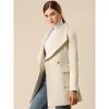 INSPIRE CHIC Women's Shawl Collar Lapel Winter Belted Coat with Pockets - 4 of 4