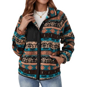 YESFASHION Women's Fashion Double-Sided Fleece Coats Front Snap