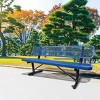 TiramisuBest 45.7in. Patio Bench Black Steel and WPC,Black - 2 of 4