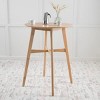 42'' Mid-Century Round Bar Table with Tapered Rubberwood Legs and Space-Saving Design for Kitchen or Dining-The Pop Home - 2 of 4