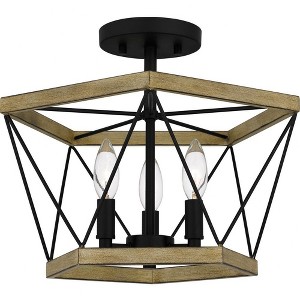 Quoizel Lighting Wintergreen 3 - Light Semi-Flush Mount in  Whitewashed Walnut - 1 of 4