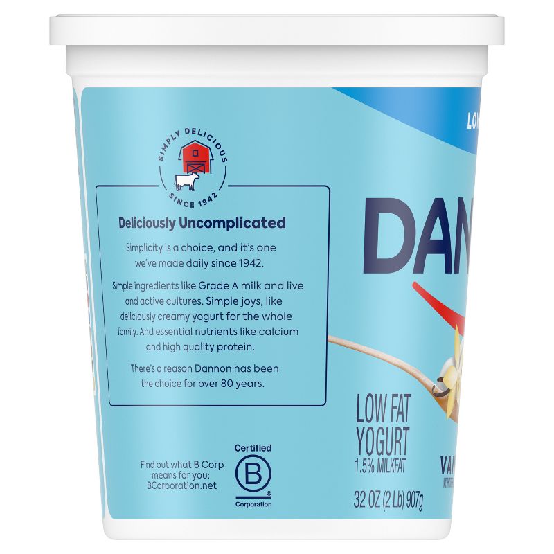 Dannon Low Fat Non-GMO Project Verified Vanilla Yogurt - 32oz Tub, 5 of 10