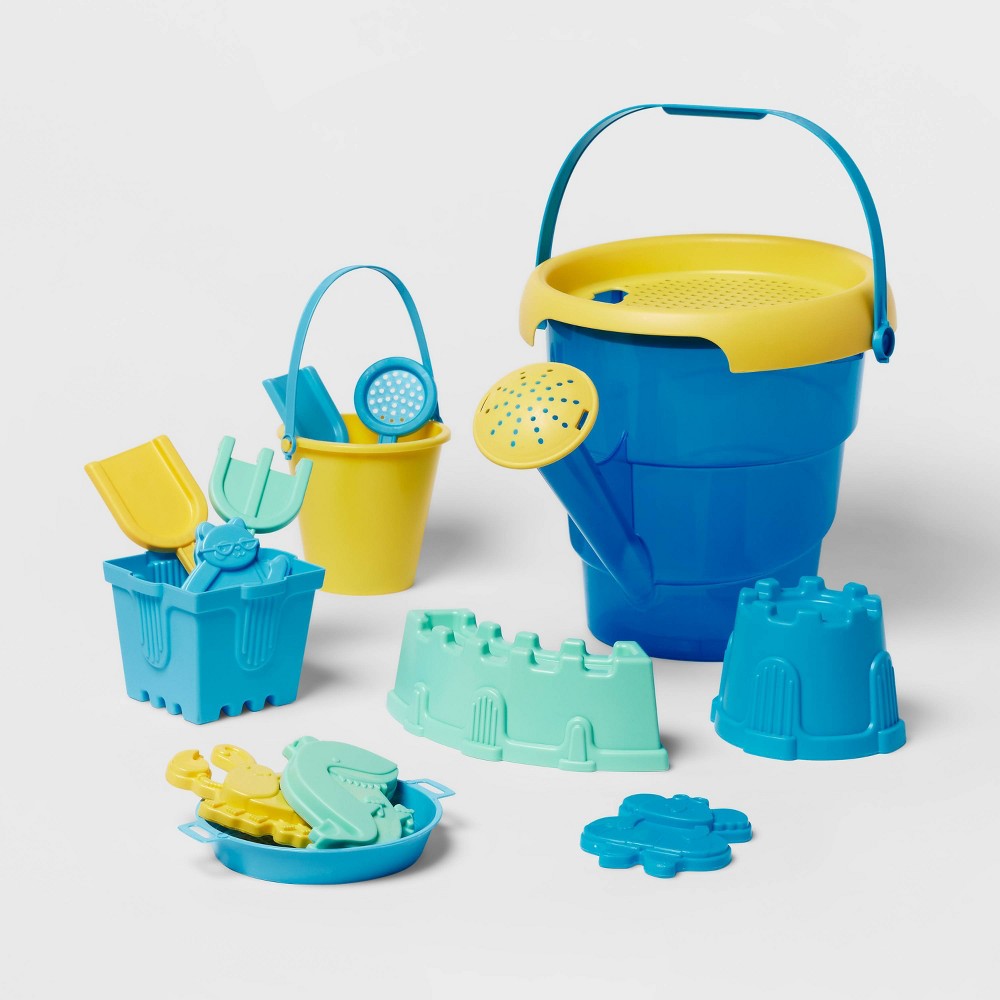 Kids' Sand Bucket 15pc Set Blue - Sun Squad