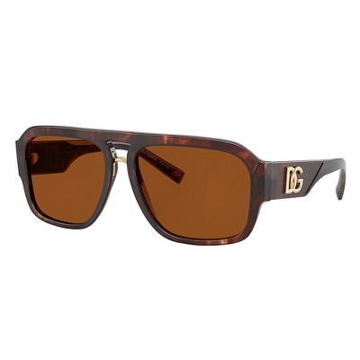 Dolce & Gabbana DG 4403 322273 Unisex Pilot Sunglasses Dark Red Brown 58mm