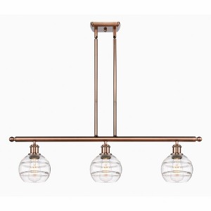 Rochester - 3 Light Stem Hung Island In Industrial Style-8.38 Inches Tall and 36 Inches Wide - 1 of 1