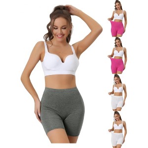 Allegra K Women's Mid-Thigh Boxer Full Coverage Soft Stretch Boyshorts Multicolored - 1 of 4