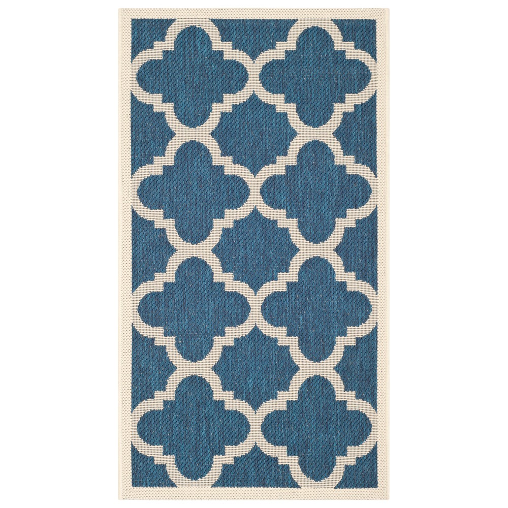 4' x 5'7in Richmond Outdoor Rug Navy/Beige - Safavieh