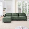 3-Seater High Quality Wood Base Chenille Sofa with Two Movable Ottomans High Resilience Sponge Easy Install Beige - 2 of 4