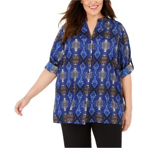 Calvin Klein Womens Snake-Print Tunic Blouse - 1 of 1