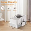 Cat Litter Box With High Sided Lid, Litter Mat & Scoop, Large Cat Litter Tray, Stainless Steel Kitty Litter Tray, Anti-Splashing Ca-t Toilet, Black - 3 of 4