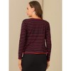 INSPIRE CHIC Women's Regular Fit Notched Lapel Button Decor Striped Blazer - 4 of 4