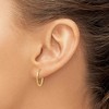 Black Bow Jewelry 1.5mm x 17mm 14k Yellow Gold Satin Diamond-Cut Endless Hoop Earrings - 3 of 4