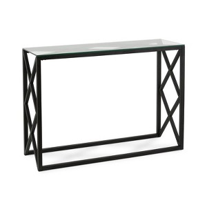 Geometric Console Table in Black - Henn&Hart - 1 of 4