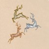 Linum Home Textiles Christmas LEAPING DEER - Embroidered Luxury 100% Turkish Cotton Hand Towels (Set of 2) - 3 of 3
