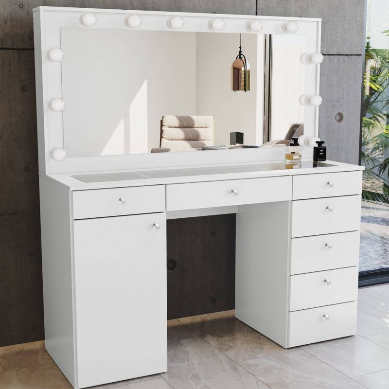 Leila Lighted Makeup Vanity - Boahaus, 3 of 9