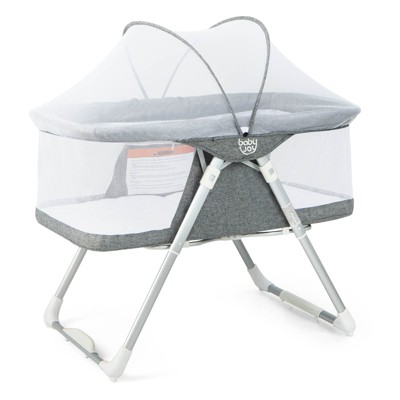 Image of Costway 2-in-1 Stationary & Rock Bassinet Portable Travel Cradle w/ Mattress & Net