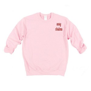 Simply Sage Market Women's Graphic Sweatshirt Embroidered Merry Christmas Bold Cursive - 1 of 4