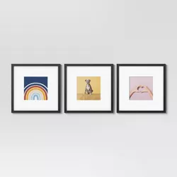 (Set of 3) 14.5" x 14.5" Matted to 8" x 8" Gallery Frames - Room Essentials™