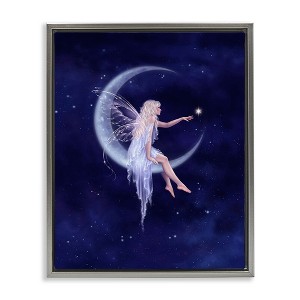 Stupell Industries Fairy & Crescent Moon Floating Frame Canvas Art - 1 of 4