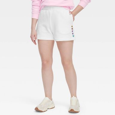 Women's Disco Hearts Shorts White - Roller Rabbit x Target XXS