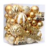 65-Pack Mixed-Size Christmas Ornaments Set, Shatterproof Ball Assortment for Tree Decorating, Holiday Tiered Displays - 2 of 4