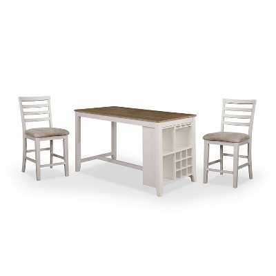 3pc Tremond Ladderback Counter Height Dining Set White - HOMES: Inside + Out