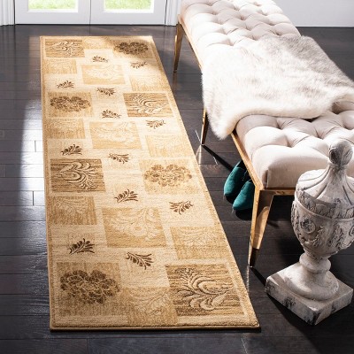 Ivory and Multicolor Floral Patchwork Area Rug, 2'3" x 8'