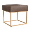 HomePop Small Square Metal Faux Leather Ottoman - image 2 of 4