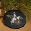 Bruce Lee Golden Dragon Porcelain Scalloped Holiday Christmas Tree Ornament  2.8" (7.1 cm) - 4 of 4